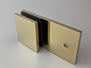 Fixed Bracket - 180 Degree Glass to Wall Square Shape - PVD Gold